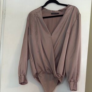 Abercrombie & Fitch Taupe/mauve satin Body Suit